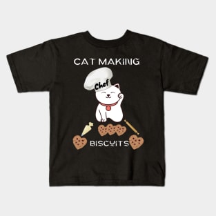 cat making biscuts Kids T-Shirt